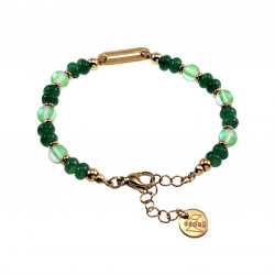 19cm Krallenarmband Dames Verguld RVS Kristallen en Groenen Jadesteen