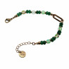 19cm Krallenarmband Dames Verguld RVS Kristallen en Groenen Jadesteen