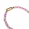 19cm Krallenarmband Dames Verguld RVS Kristallen - Rozenkwartsstenen