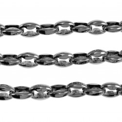 60cm x 10mm Ketting Heren - Gepolijst RVS Koffieboon Schakelketting