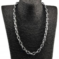 60cm x 10mm Ketting Heren - Gepolijst RVS Koffieboon Schakelketting