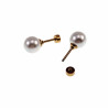 8mm Oorstekers - Kunstmatige Parel Oorbellen Dames - Goudkleurige RVS