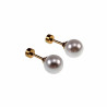 8mm Oorstekers - Kunstmatige Parel Oorbellen Dames - Goudkleurige RVS