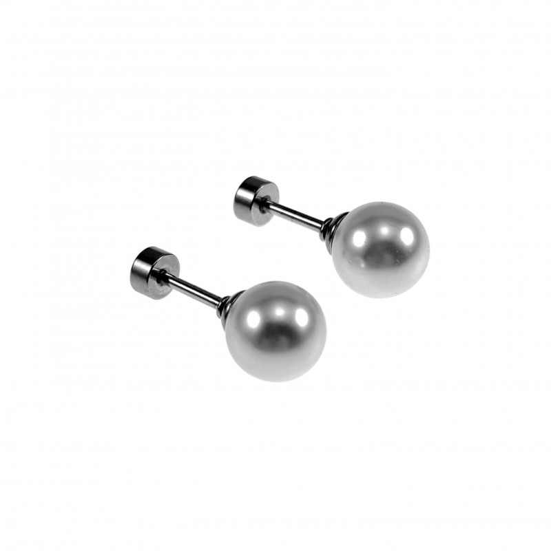 8mm Oorstekers - Kunstmatige Parel Oorbellen Dames - Zilverkleurige RVS 8mm Oorstekers - Kunstmatige Parel Oorbellen Dames - Zilverkleurige RVS