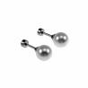 8mm Oorstekers - Kunstmatige Parel Oorbellen Dames - Zilverkleurige RVS