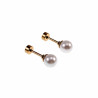 6mm Oorstekers - Parel Oorbellen - Kunstmatige - Goudkleurige RVS - Oorstekers met Draaisluiting - Oorbellen Dames