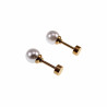 6mm Oorstekers - Parel Oorbellen - Kunstmatige - Goudkleurige RVS - Oorstekers met Draaisluiting - Oorbellen Dames