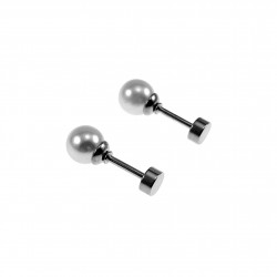 6mm Oorstekers - Kunstmatige Parel Oorbellen Dames - Zilverkleurige RVS