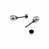 6mm Oorstekers - Kunstmatige Parel Oorbellen Dames - Zilverkleurige RVS