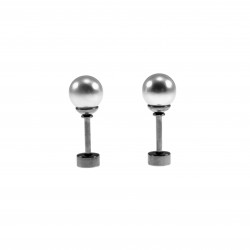 6mm Oorstekers - Kunstmatige Parel Oorbellen Dames - Zilverkleurige RVS