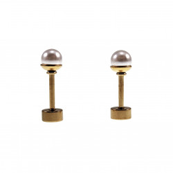 4mm Oorstekers - Parel Oorbellen - Kunstmatige - Goudkleurige RVS - Oorstekers met Draaisluiting - Oorbellen Dames