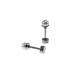 4mm Oorstekers - Kunstmatige Parel Oorbellen Dames - Zilverkleurige RVS