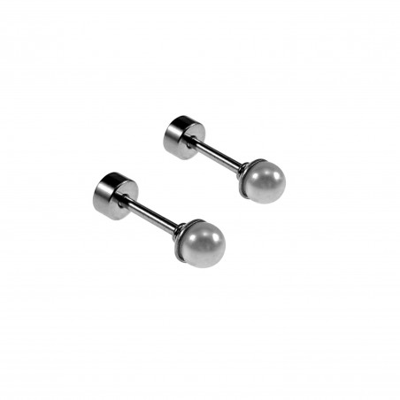 4mm Oorstekers - Kunstmatige Parel Oorbellen Dames - Zilverkleurige RVS