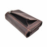 Overslag Portemonnee Dames RFID Protected Anti Donkerbruin Buffelleer