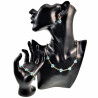 17 tot20 cm Dames - Verguld RVS  Schakelarmband  met Turquoise Bloemen