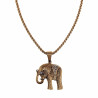 60cm x 3mm Jasseron ketting + Olifant Hanger Unisex - Goudkleurig RVS - Ketting met Geluk Olifanthanger Dames - Heren