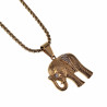 60cm x 3mm Jasseron ketting + Olifant Hanger Unisex - Goudkleurig RVS - Ketting met Geluk Olifanthanger Dames - Heren