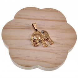 60cm x 3mm Jasseron ketting + Olifant Hanger Unisex - Goudkleurig RVS - Ketting met Geluk Olifanthanger Dames - Heren