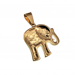 60cm x 3mm Jasseron ketting + Olifant Hanger Unisex - Goudkleurig RVS - Ketting met Geluk Olifanthanger Dames - Heren