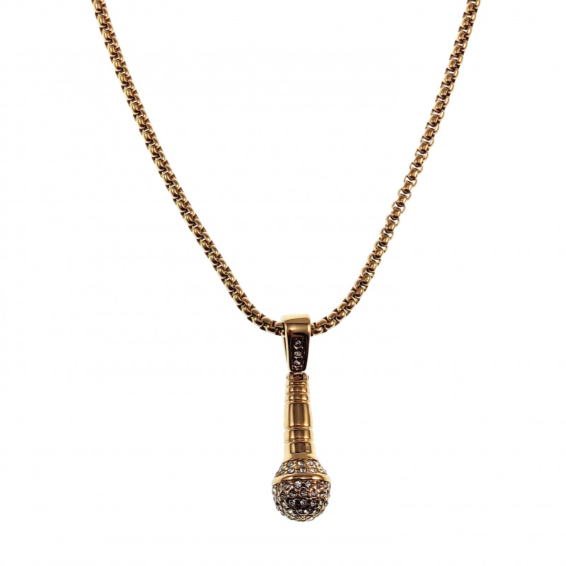 60cm x 3mm Jasseron ketting + Olifant Hanger Unisex - Verguld RVS