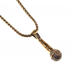 60cm x 3mm Jasseron ketting + Olifant Hanger Unisex - Verguld RVS