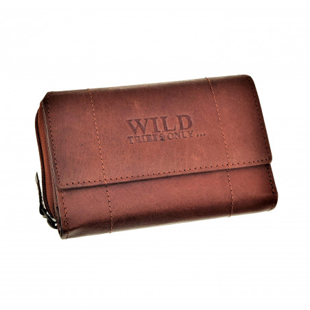 RFID Portemonnee Dames Geroosterd Bruin Buffelleer Overslagportemonnee