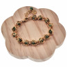 16 tot 19cm Armband Dames - Verguld RVS - Schakelarmband met Olijfgroene Kleur Oostenrijkse Kristalkralen - Verstelbaar
