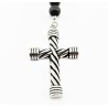 Matte Onyx Kralen Ketting met Kruis - Heren Rozenkrans