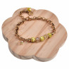 16 tot 20cm Dames Verguld RVS Ronde Schakelarmband met Gele Kristallen