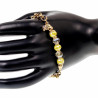 16 tot 20cm Dames Verguld RVS Ronde Schakelarmband met Gele Kristallen