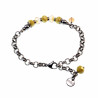 16 - 20cm Dames Gepolijst RVS Ronde Schakelarmband met Gele Kristallen