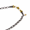 16 - 20cm Dames Gepolijst RVS Ronde Schakelarmband met Gele Kristallen