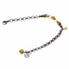 16 - 20cm Dames Gepolijst RVS Ronde Schakelarmband met Gele Kristallen