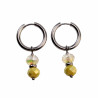 Dames - Verguld RVS Oorringen met Gele Gefacetteerde Kristal Hanger