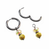 Dames - Verguld RVS Oorringen met Gele Gefacetteerde Kristal Hanger