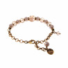 Verguld RVS Schakelarmband Lichtroze Kristallen Lichtbruine Murano-Glas