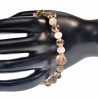 Verguld RVS Schakelarmband Lichtroze Kristallen Lichtbruine Murano-Glas