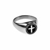 Zegelring Unisex - Gepolijst RVS - Stalen Ring met Kruis - Dames - Heren