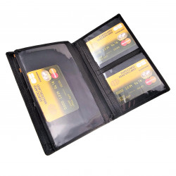 Reisportemonnee Zwart Leren Paspoort Portemonnee RFID Paspoort Houder