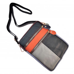 Schoudertas Dames - Multicolor Echt Leer - Telefoontas - Crossbodytas - Compacte Telefoons Tas