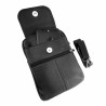 Telefoontas Unisex - Zwart Echt Leer - Heuptas - Schoudertas - Crossbodytas - Compacte Telefoons Tas