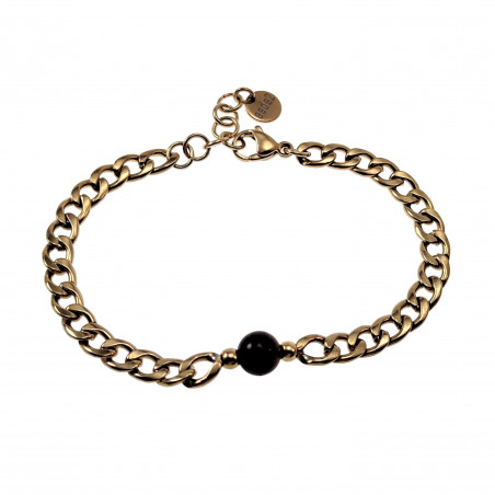 19 tot 22cm Unisex Verguld RVS Cubaanse Schakelarmband met Tijgeroog