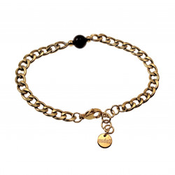 19 tot 22cm Unisex Verguld RVS Cubaanse Schakelarmband met Tijgeroog