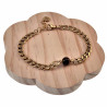 19 tot 22cm Unisex Verguld RVS Cubaanse Schakelarmband met Tijgeroog