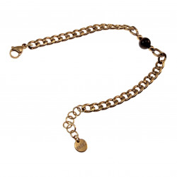 19 tot 22cm Unisex Verguld RVS Cubaanse Schakelarmband met Tijgeroog