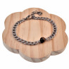 19 tot 22cm Unisex Gepolist RVS Cubaanse Schakelarmband met Tijgeroog
