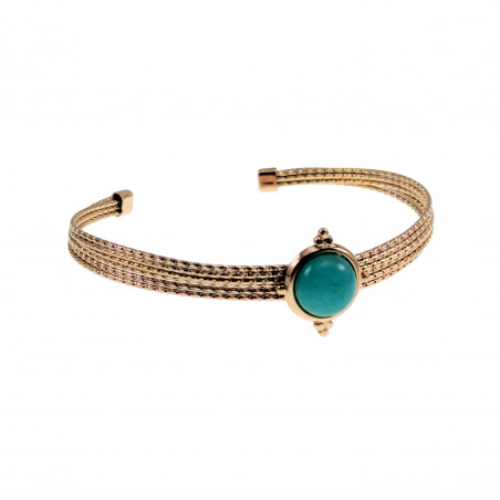 Bangle Dames - Verguld RVS - Stijve Armband met Natuurlijke Steen