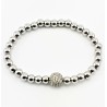 SP Fashion Jewelry - Zilveren RVS Kralen Armband - Zirkonia's-Bal