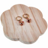 ∅14mm Dames Verguld RVS Oorbellen Beige-Bruine Kristallen Bloem Hanger