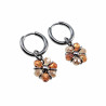 ∅14mm Dames Gepolijst RVS Oorbellen Beige-Bruine Kristallen Bloem Hanger